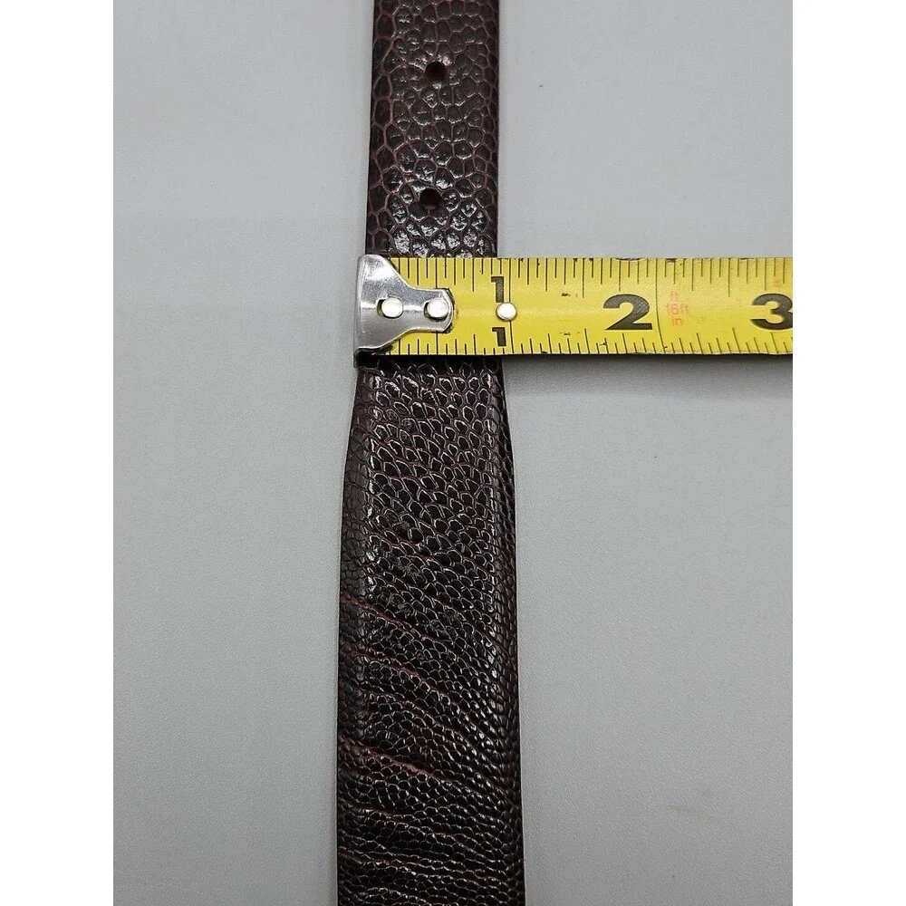 Genuine African Ostrich Leg Saddlebags Leather Brown Belt Made In USA 38